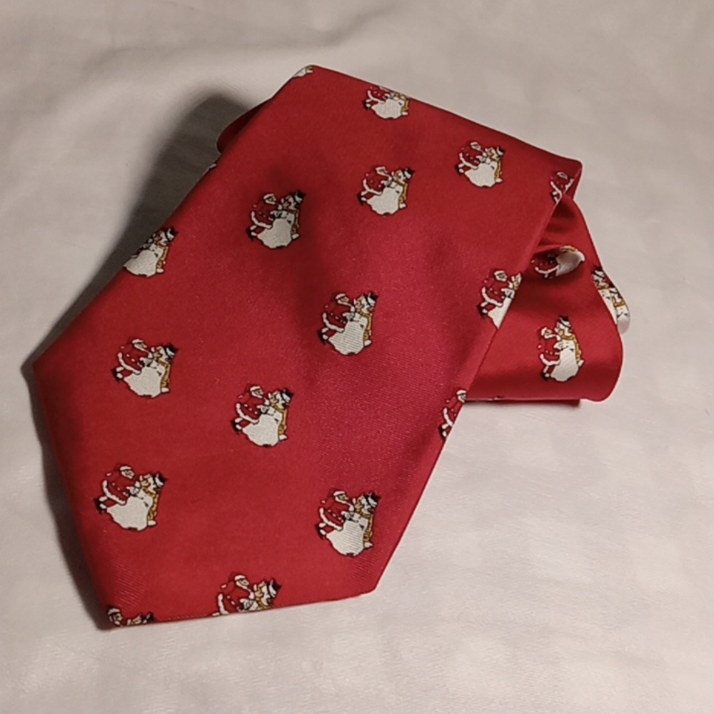 Christmas tie John Henry Santa Snowman silk